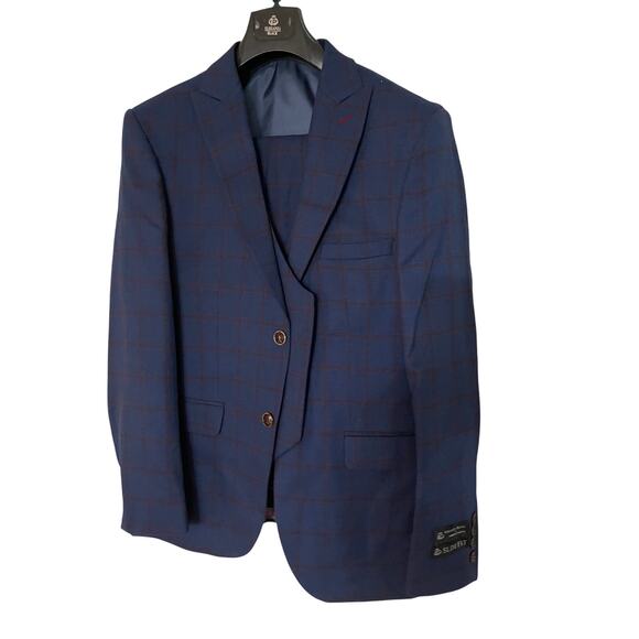 Giorgio Sanetti Slim Fit Double Breasted 3-Piece Suit 44R/ 38 W/R
